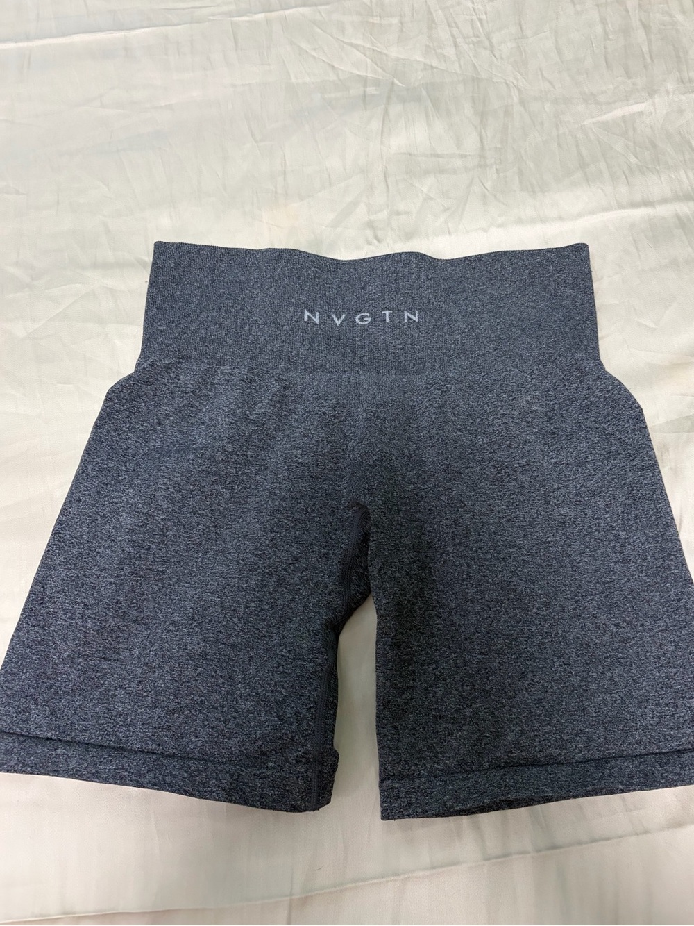 NVGTN Heathered Navy High-Rise Athletic Bike Shorts